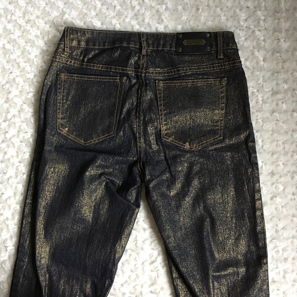 🎉HP🎉 New Tru Luxe Gold Tone Dark Wash Jeans 29/8 - Picture 4 of 9